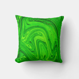 Green oil paint abstract background. Oil paint gre Throw Pillow