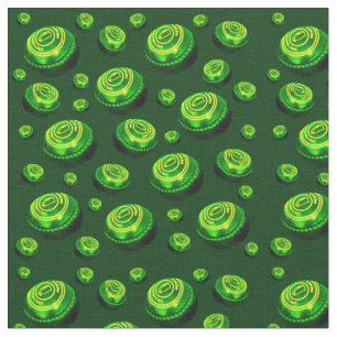Green Oil Painted Lawn Bowls Pattern, Fabric