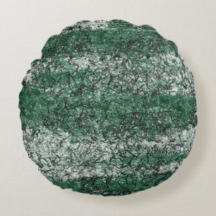 Green oil texture upon sticks and lint round pillow