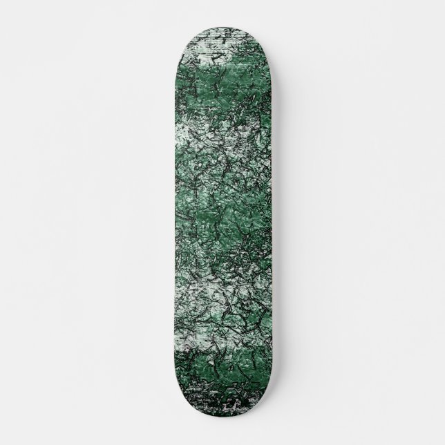 Green oil texture upon sticks and lint skateboard