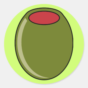 Green olive classic round sticker