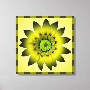 Green Olive Flower artwork - Wrapped canvas
