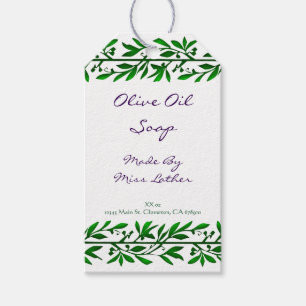 Green Olive Leaves Custom Soap Tags