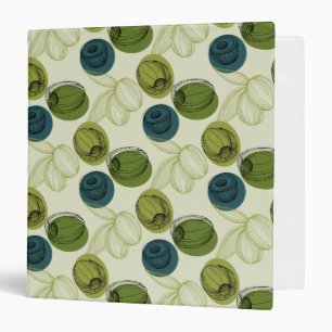 Green Olive Sketch Drawing Pattern Kitchen Binder