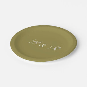 Green Olive Solid Colour Trend Paper Plate