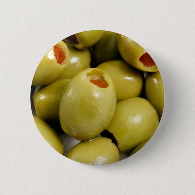 Green olives 2 inch round button (Front)