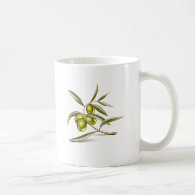 Green olives branch coffee mug (Right)