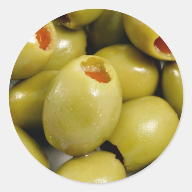 Green olives classic round sticker (Front)