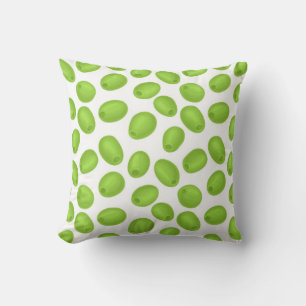 Green olives pattern throw pillow