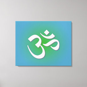Green Om Symbol Canvas Print