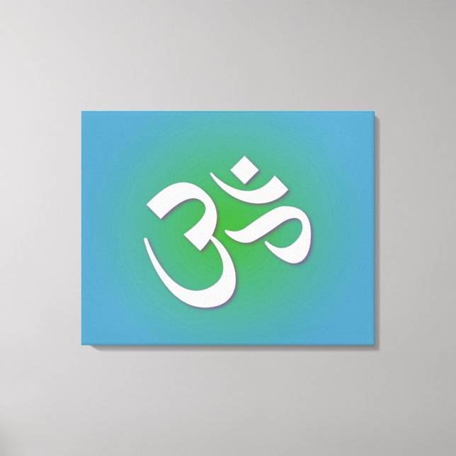 Green Om Symbol Canvas Print (Front)