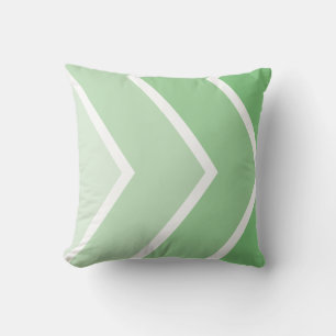 Green Ombré Chevron Stripes Pattern Throw Pillow