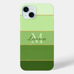 Green Ombre Color Block Personalized   iPhone 15 Mini Case