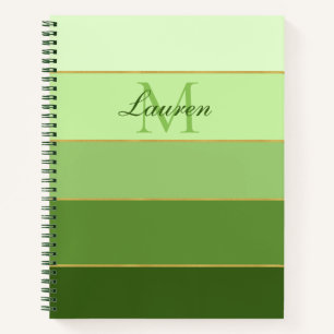 Green Ombre Colour Block Personalized Notebook