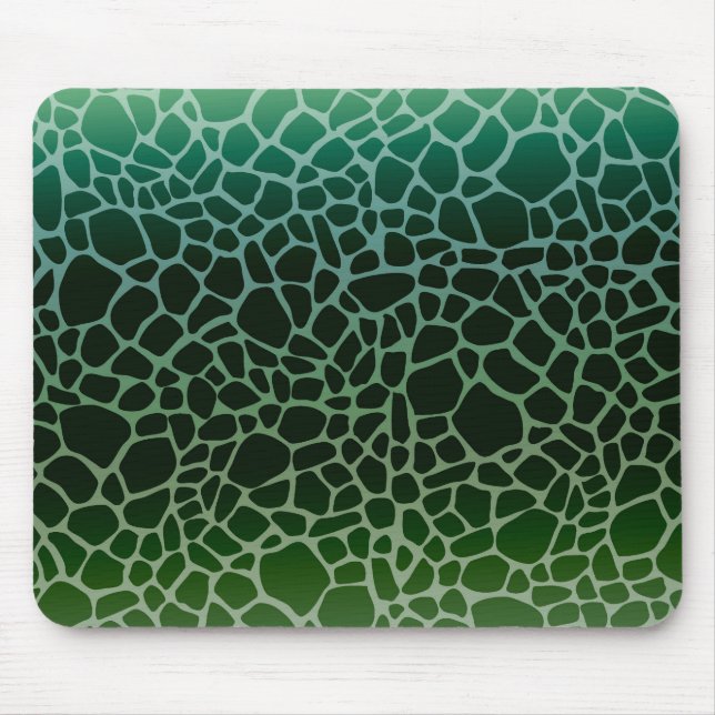 Green Ombre Giraffe Print Mouse Pad (Front)