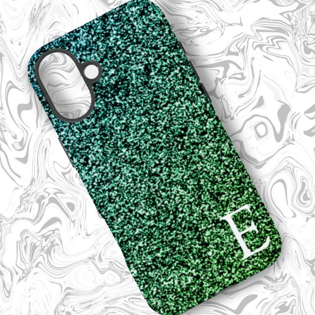 Green Ombre Girly Printed Glitter Stylish Cute  Case-Mate iPhone Case (Creator Uploaded)