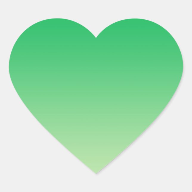 Green Ombre Heart Sticker (Front)