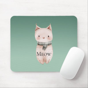 Green Ombre Pink Cat Mouse Pad