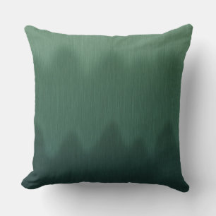Green Ombre Wave Abstract Outdoor Pillow