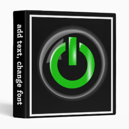 " Green On " Black Power Button Binder