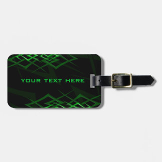 Green on Black "Thorn" Luggage Tag