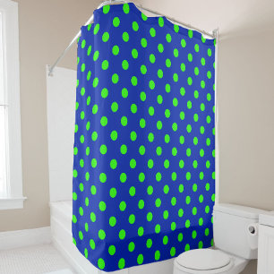 Green On Blue Polka Dots Pattern Design