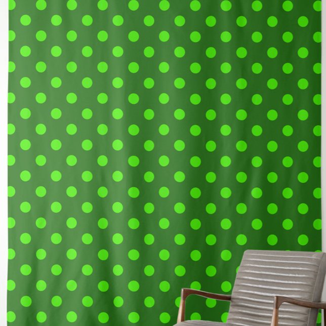 Green On Dark Green Polka Dots Pattern Design  Fabric (Creator Uploaded)