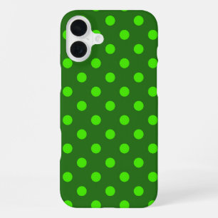 Green On Dark Green Polka Dots Pattern Design iPhone 16 Plus Case