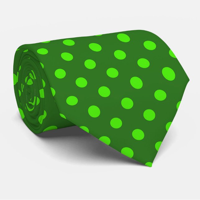 Green On Dark Green Polka Dots Pattern Design  Tie (Creator Uploaded)