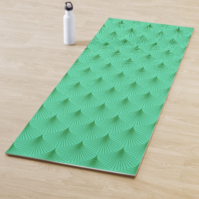Green on green art deco seamless pattern shower cu yoga mat (In Situ)