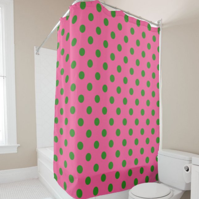 Green On Pink Polka Dots Pattern Design (Creator Uploaded)