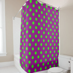 Green On Purple Polka Dots Pattern Design