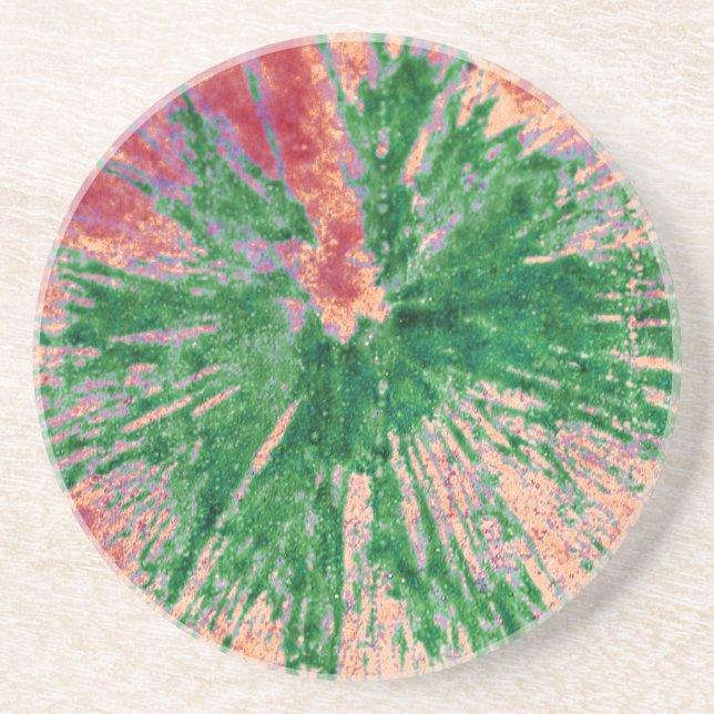 Green on Red and Orange Paintball Coaster (Front)