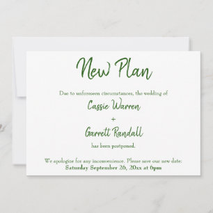 Green on White New Mariage Date Faire-part