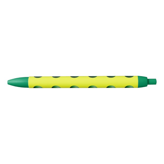 Green on Yellow Blue Ink Pen (Front)