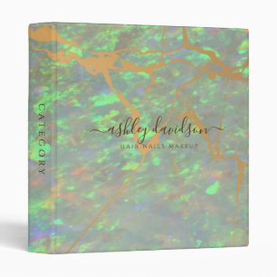 Green Opal Iridescent Modern Glam 3 Ring Binder