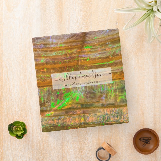 Green Opal Rock layers 3 Ring Binder (In Situ)