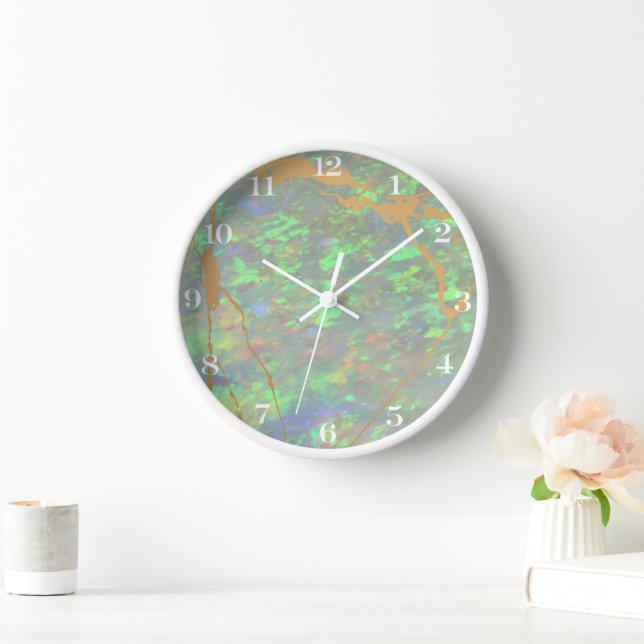 Green Opal Stone Wall Clock (Home)