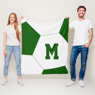 green or ANY custom soccer club colours monogramme Fleece Blanket