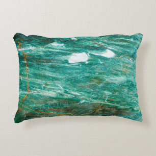 Green or Emerald Marble texture background Accent Pillow