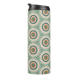 Green Orange And Blue Boho Chic Circle Pattern Thermal Tumbler