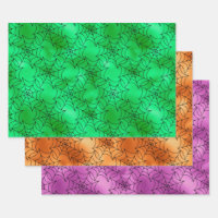 Green, Orange, and Purple Spider Web Patterns