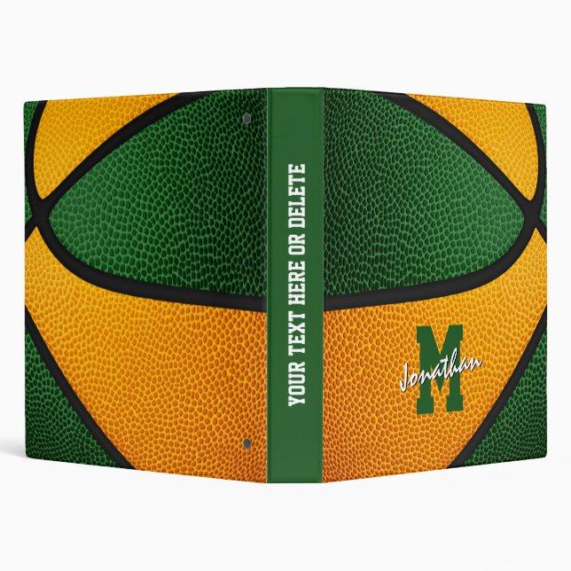 green orange basketball team colours varsity lette binder (Background)