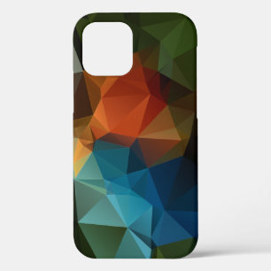 Green Orange Blue Abstract Pyramid Pattern iPhone 12 Case