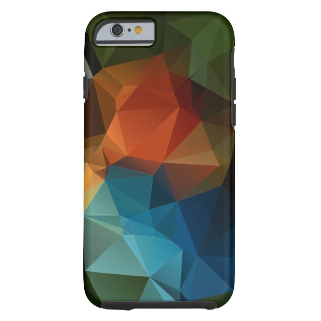 Green Orange Blue Abstract Pyramid Pattern Case-Mate iPhone Case (Back)