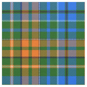 Green Orange Blue Plaid Tartan Design  Fabric