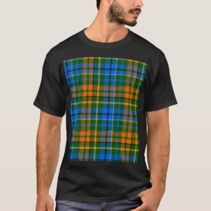 Green Orange Blue Plaid Tartan Design T-Shirt