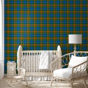 Green Orange Blue Plaid Tartan Design Wallpaper