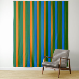 Green Orange Blue Vertical Stripes Design   Tapestry