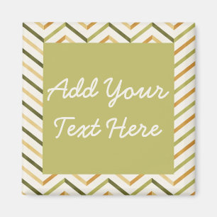 Green/Orange Chevron Custom Square Magnet
